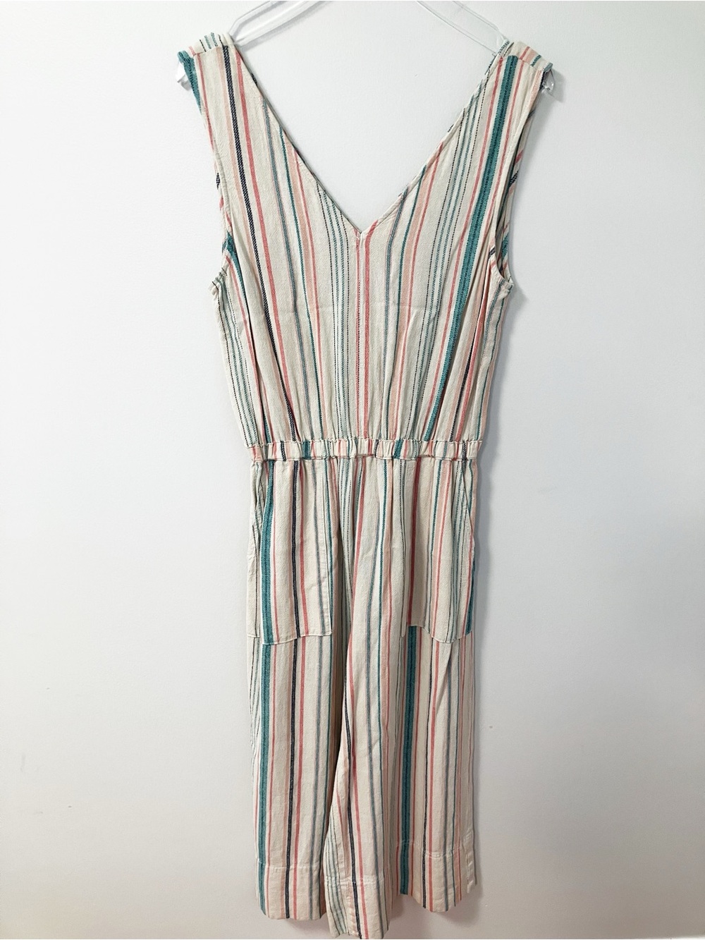 Splendid | Multicolor Striped Linen Wide Leg Jumpsuit S Boho Summer Vacation
